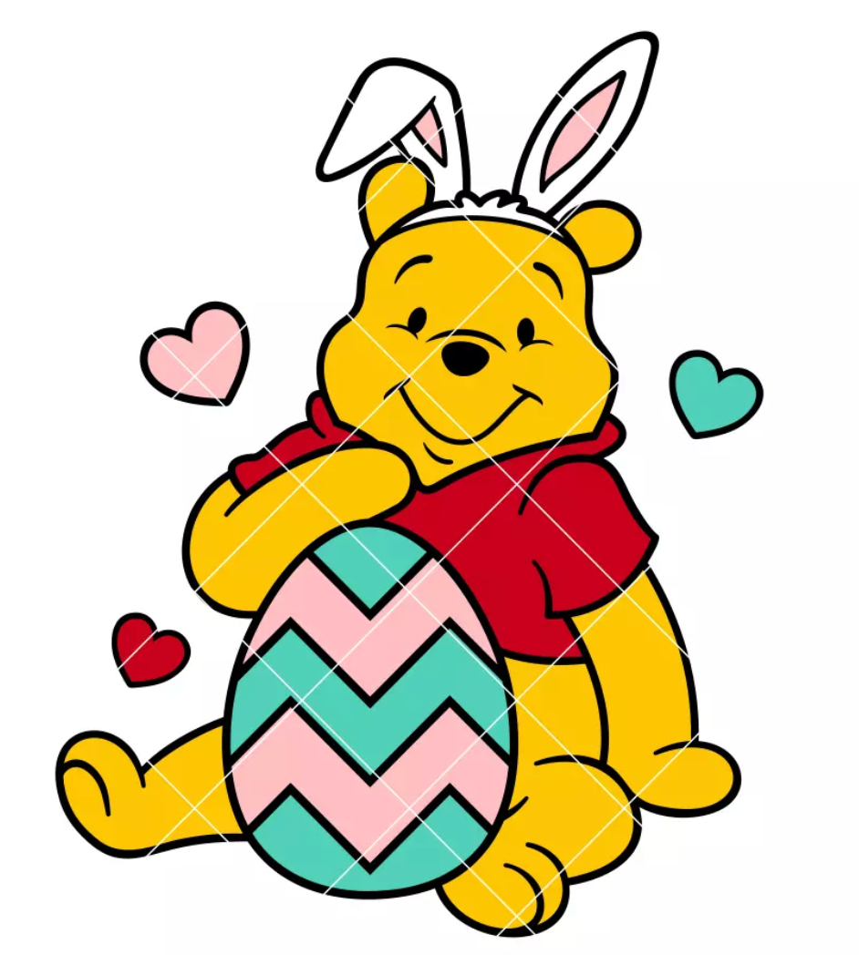 Pooh Easter Egg SVG, PNG