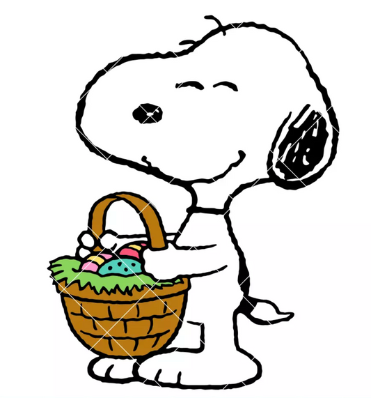 Snoopy with Easter Basket SVG, PNG